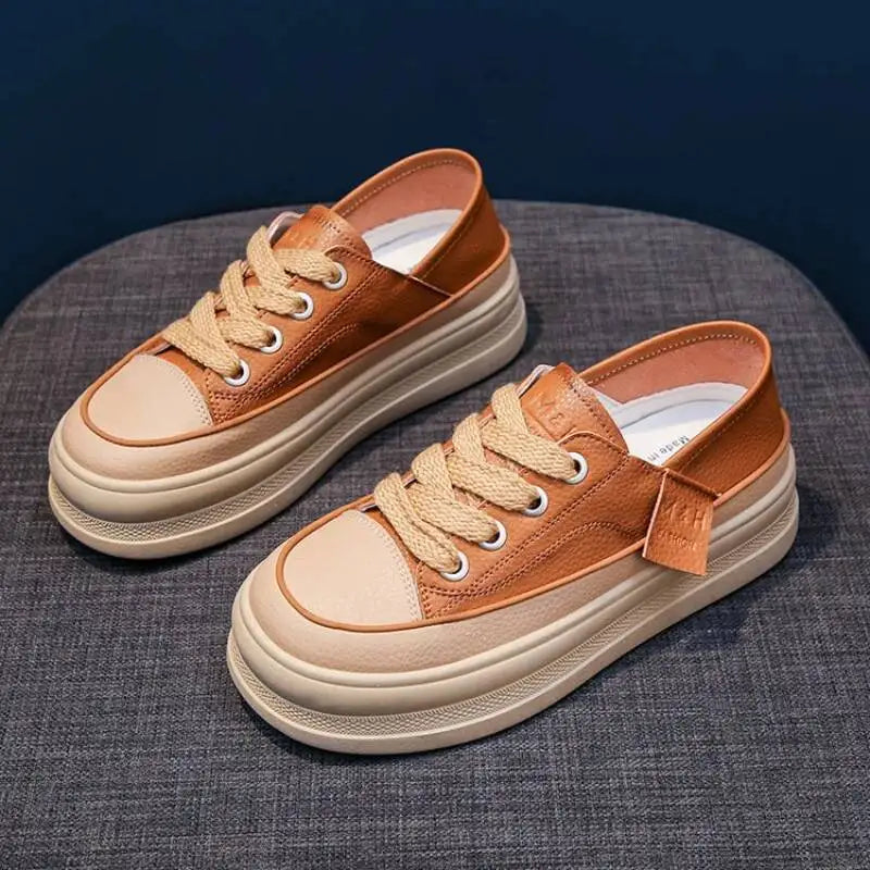 2025 New Women's Shoes Platform Sneakers Walking Fashion Lace-up High Quality Comfortable Women Running Shoe