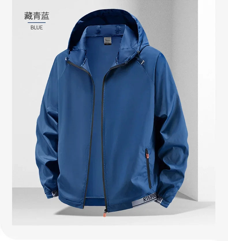 Outdoor Lightweight Hiking Jackets Men Fishing Cycling Hooded Gym Sports Running Coat Summer Sun-Protective Jacket Men Clothing