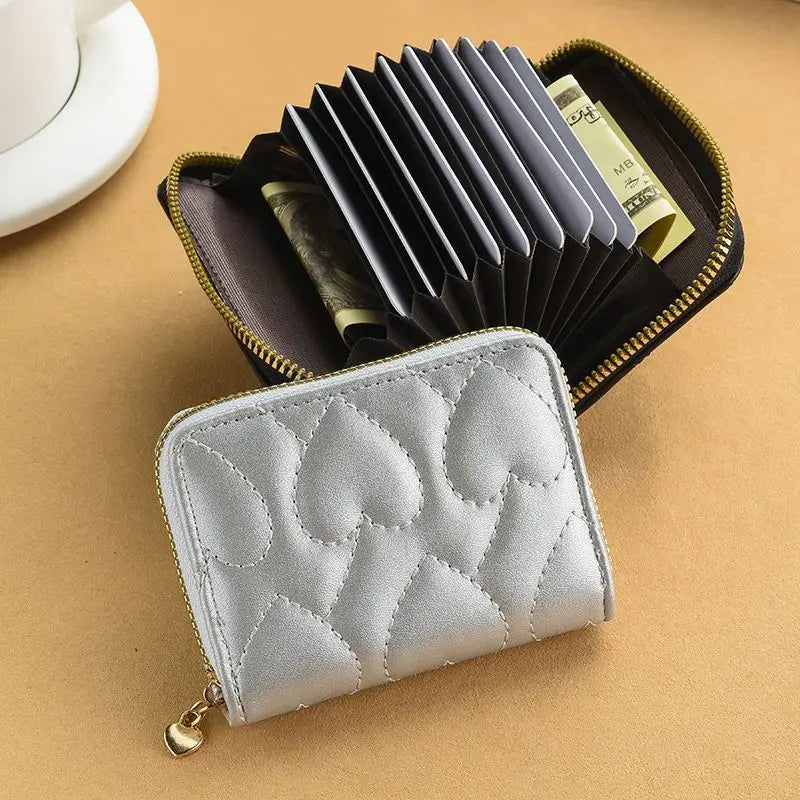 Women Wallets Short Pu Leather Zipper Purses Multi Card Slots Large Capacity Money Bag for Women Coin Card Holders Dropshipping