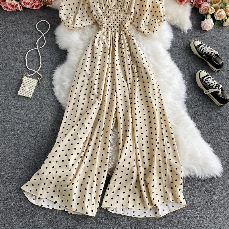 V Neck Sexy Dolman Sleeves Waist Slim Floral Print Jumpsuit Women Wide Leg Trousers Jumpsuit