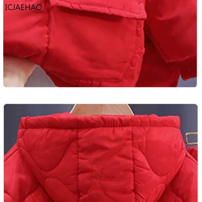 2025 Children Warm Thick Jackets Pants Suit Spring Girls Boys Clothing Sets Coats Trousers 2-10 Y Kids Tracksuit Winter Outfits