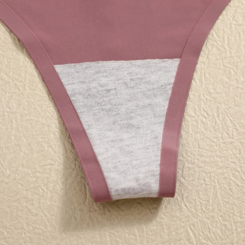 6PCS Women's S-XL Seamless G-String Underpants Low Rise Solid Color Ice Silk Undewear Female Traceless Soft Comfortable Lingerie