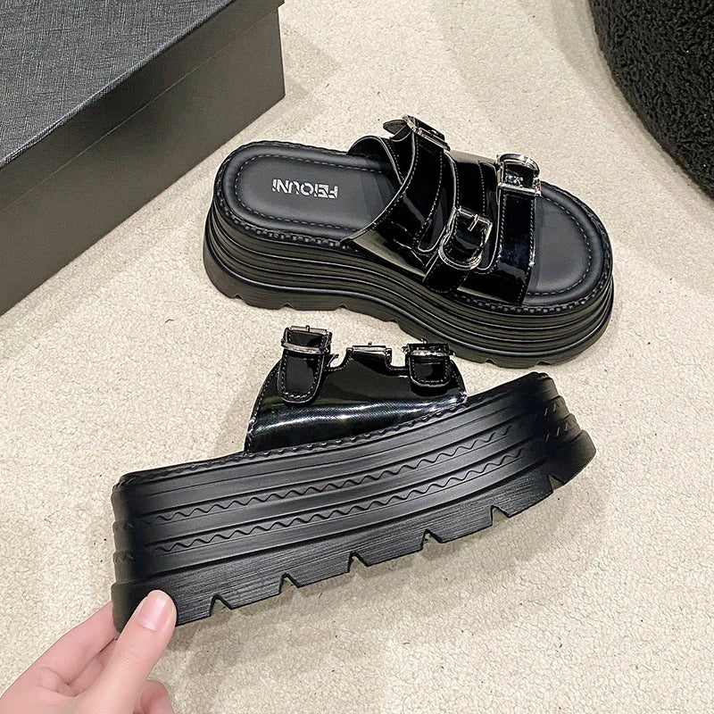 New Fashion Slippers Women Thickness Wedges High Heels Leisure Summer Sandals Female Platform Fish Mouth Shoes Ladies Slippers