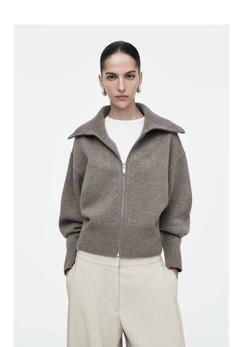 Ethereal MD 2026 YAZHIMEI cos mod spring new style of Ladies' casual standard fit waist-cinching knitted pilot jacket