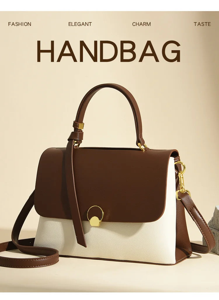 Fashionable Women's Bags, High-End Versatile Casual Bags, Trendy Textured Color-Blocked Handbags, Niche Shoulder and Crossbody Bags, a Great Choice for Gifting to Your Girlfriend