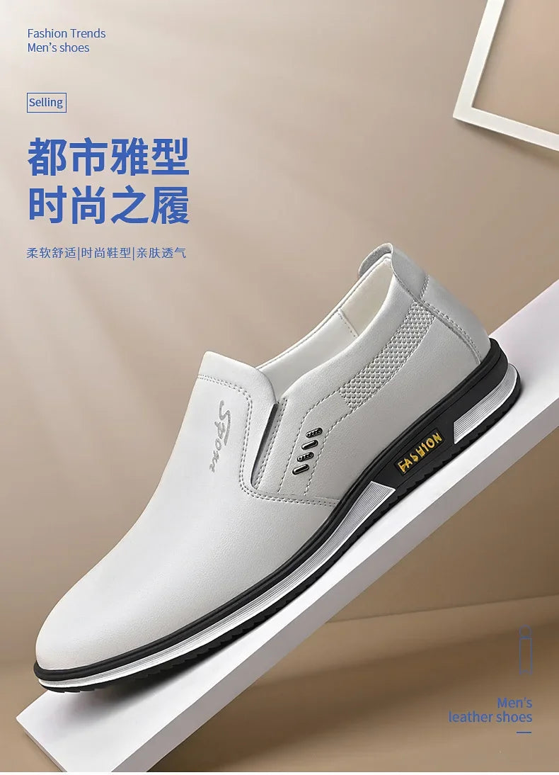 Leather Shoes Men Loafers Shoes 2026 Spring Summer Men Breathable Outdoor Casual Footwear Business Formal Single Shoes Sneakers