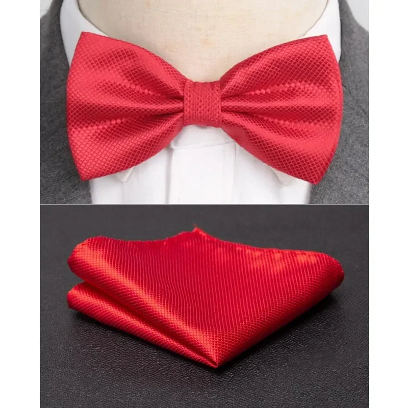 Men Bowtie Cravat Set Solid Fashion Butterfly Party Wedding Bow Ties Girls Formal Dress Tie Mens Bowknot Fashion Accessories BAZAARHUBO
