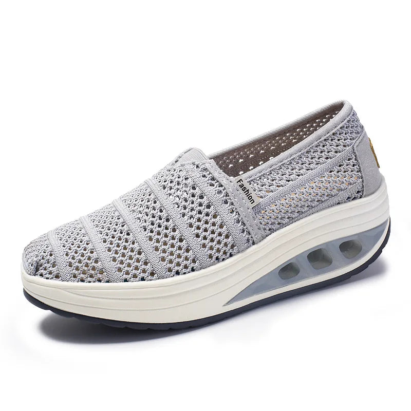 Women's Mesh Breathable Loafers Solid Color Slip On Summer Platform Sneakers Women Walking Casual Shoes Zapatos Mujer WSH5094