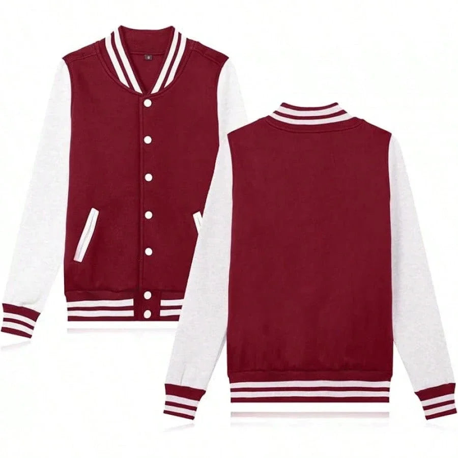 Men's college style jacket casual spring and autumn fashion button style baseball jacket versatile coat