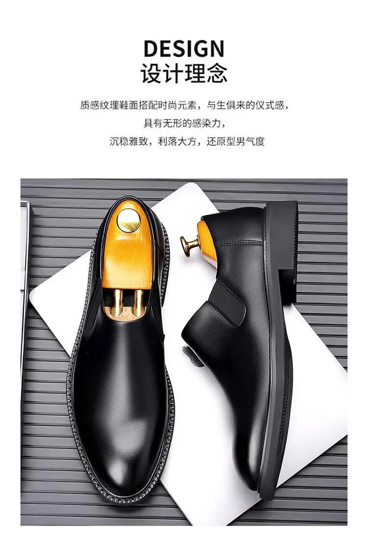 Men's Classic Leather Oxford Shoes Business Casual Dress Shoes Soft Sole Comfortable Slip-On Loafers Driving Office Shoes for Me