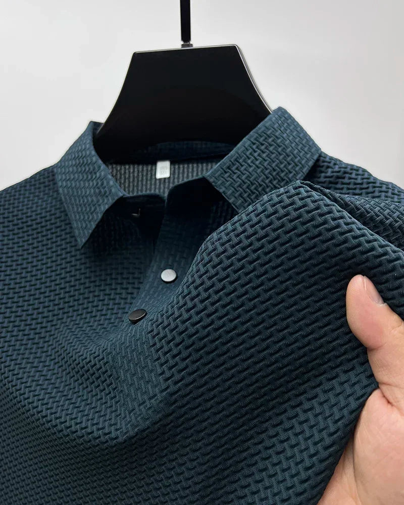 Brand Clothes Summer New Men's Short Sleeve T-shirt Ice Silk Cool and Breathable POLO Shirt Business Casual Sweat-absorbing Top