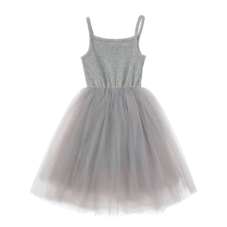 Fashion Cute Girls Casual Dresses Solid Color Sleeveless Suspenders Girls Dress Summer Kids Dresses for Girls 1-8 Years