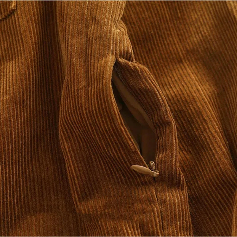 Reversible A+B fabric outdoor functional cargo jacket men's loose pocket lapel retro American casual jacket