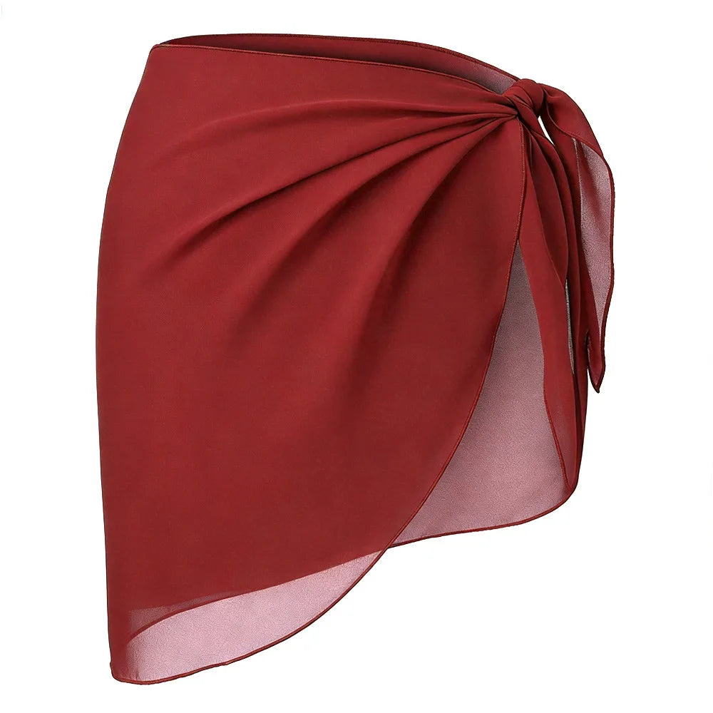 Chiffon Material Beach Dress Sheer Fabric UPF Protection Swimsuit Coverups Short Length Wearable Design Sarongs
