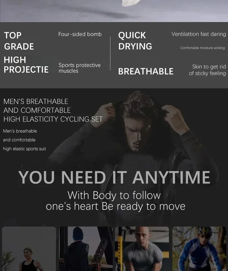 Training Jogging Tracksuits Running Outdoor Compression Suits Set 3PC Workout Tights Men Sports Suit Gym Sportswear Clothes