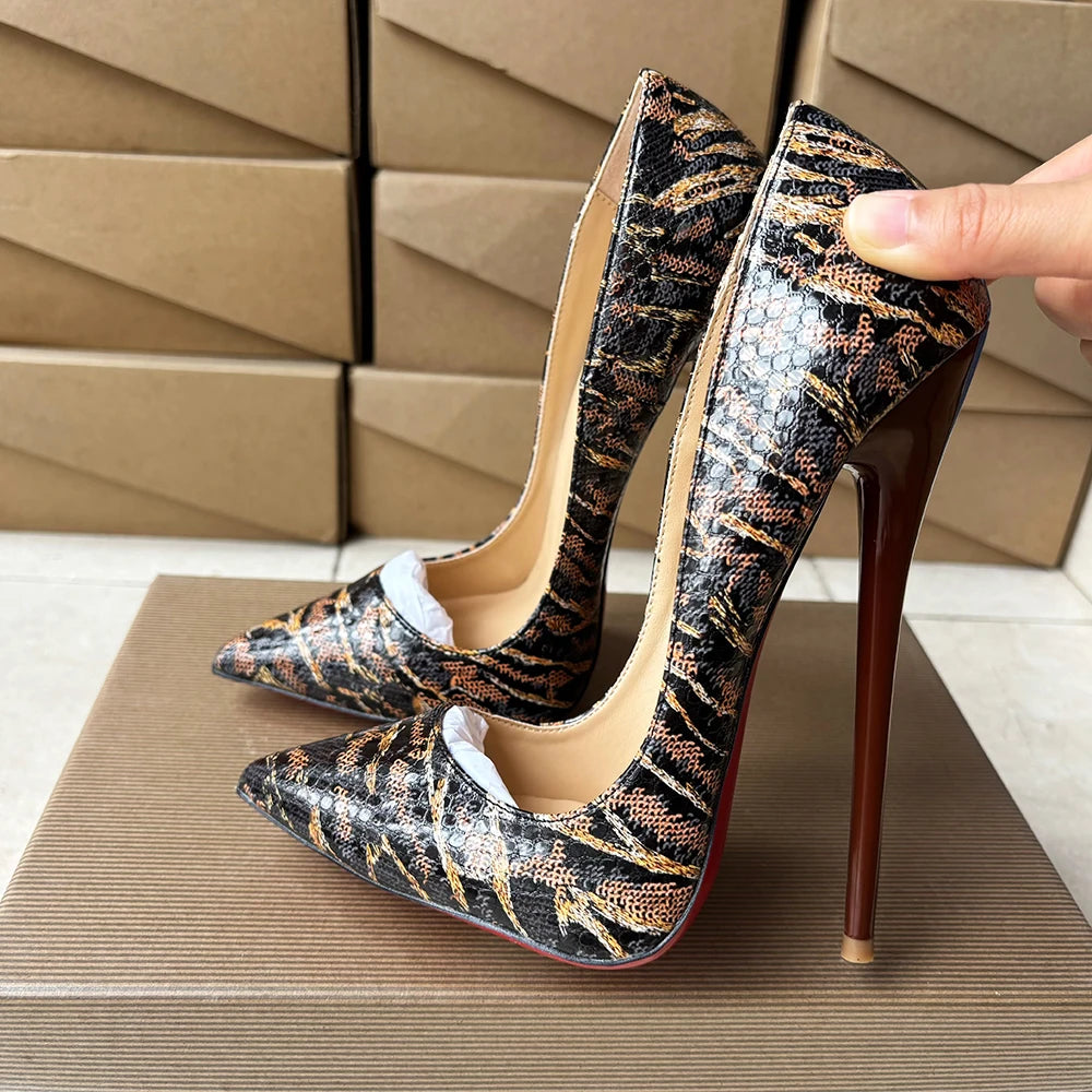 2026 Newly Black 16cm Ultra High Heels SEXY Suede Woman Pumps Slip on Pointed toe Flock Photograph T-stage Show Unisex Shoes
