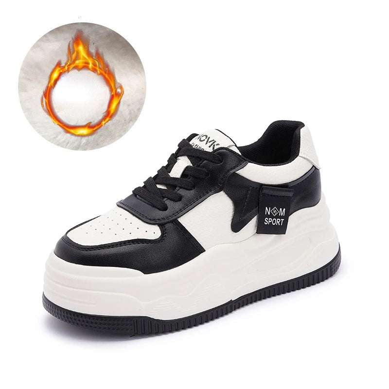 Fujin 8.5cm Genuine Leather Women Vulcanize Chunky Sneakers Women Summer Hidden High Heels Platform Wedge Summer Mesh Shoes