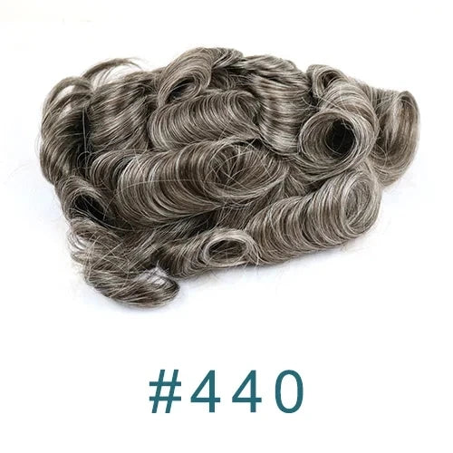 0.02mm Super Ultra Thin Skin 80% Density Natural Hairline Men Toupee Blonde Brown Grey Human Hair Undetected Capillary Prosthesi