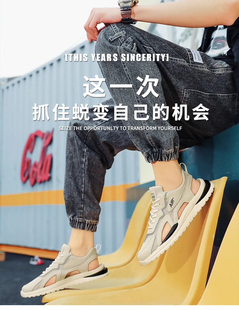 Men Sports Sandals Breathable Mesh Beach Shoe Outdoor Non-slip Sneakers Fashion Casual Shoes Luxury Sandals Zapatillas De Hombre