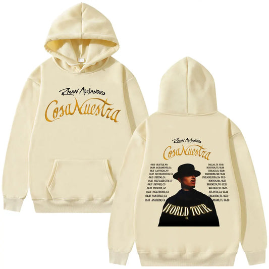 Rapper Rauw Alejandro Cosa Nuestra World Tour 2025 Hoodie Men Women Hip Hop Fashion Oversized Sweatshirt Male Vintage Streetwear