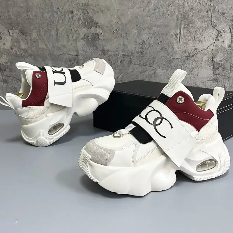 Men's Sport Shoes Comfortable Casual Running Shoes 2026 Spring Autumn Thick Bottom Heightening Korean Style Versatile Dad Shoes