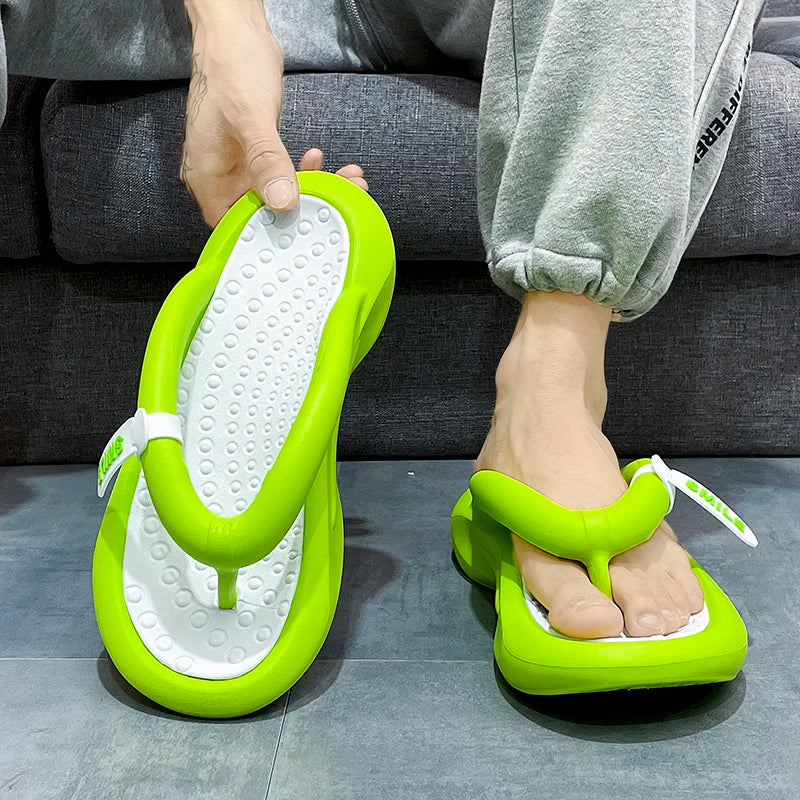 Fashion Men Slippers Bathroom Platform Sandals Women Flip Flops Indoor Non-slip EVA Slides Man Summer Slippers Men Beach Shoes