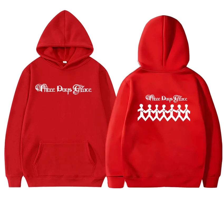 2025 New In Three Days of Grace Album Hoodie  Double Sided Fleece Autumn Winter Pullover Men Women Long sleeve Sweatshirt Unisex