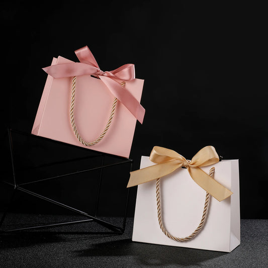20/50 Reusable Gift Bags with Handles Paper Bags with Bows Shopping Bags Birthday Parties Weddings Graduation Decorative BOX