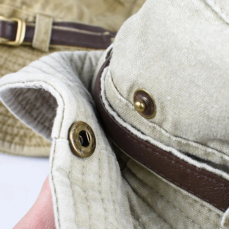 Panama Sun Hat Fisherman Hat Man Women Summer Wide Brim Visor Fishing Bucket Hat Leather Belt Embroidered Waterproof Bob Femme BAZAARHUBO