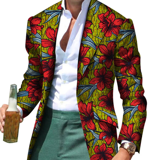African Men Clothes Smart Causal Customized Slim Fit Fancy Suit Blazer Jackets Formal Coat Business Dashiki Party Wedding WYN530