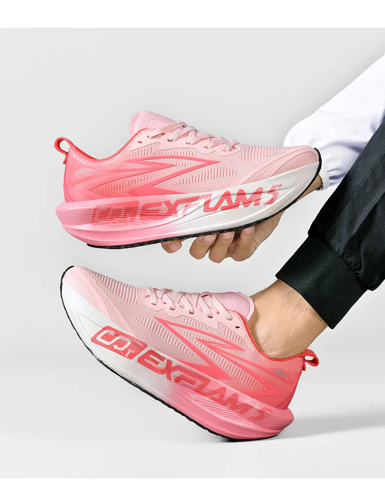 Men Running Shoes Carbon Plate Speciality Marathon Sports Breathable Lightweight Women's Comfortable Nonskid Leisure Sneakers