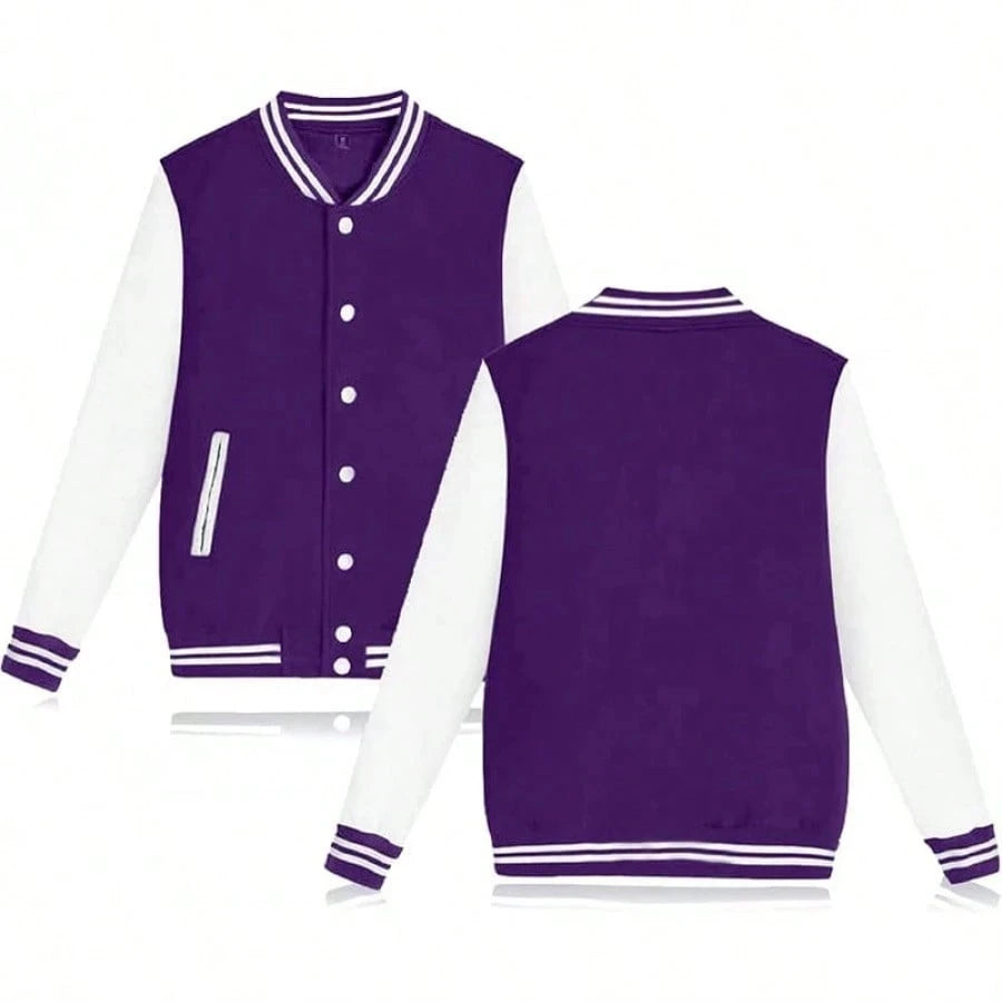 Men's college style jacket casual spring and autumn fashion button style baseball jacket versatile coat