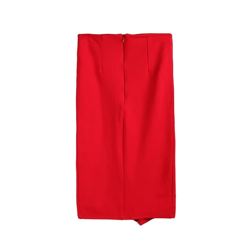 High Elastic European Style Sexy Split Package Hip Step Skirt High Waist Skirt