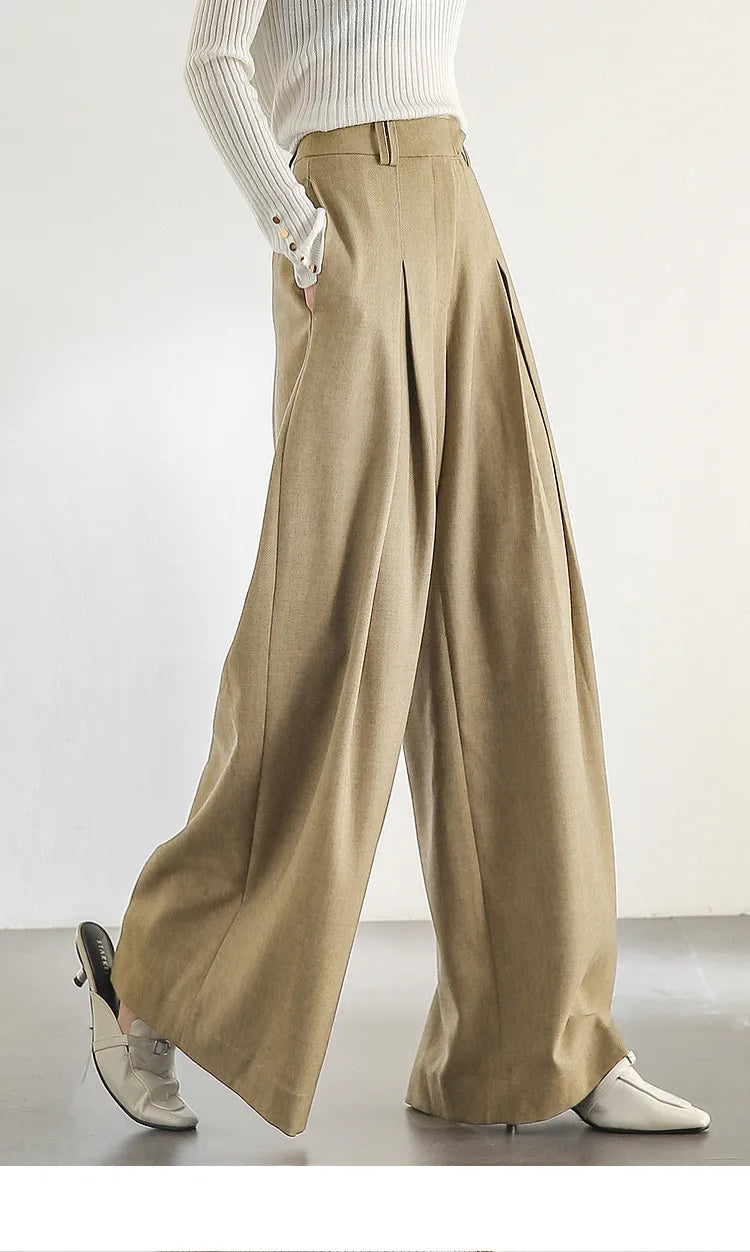 SENTUBILA Women Wide Leg Pants Office Lady Work Wear Trouser 2026 Spring Fashion Elegant Commute Full-length Pants 133K51993