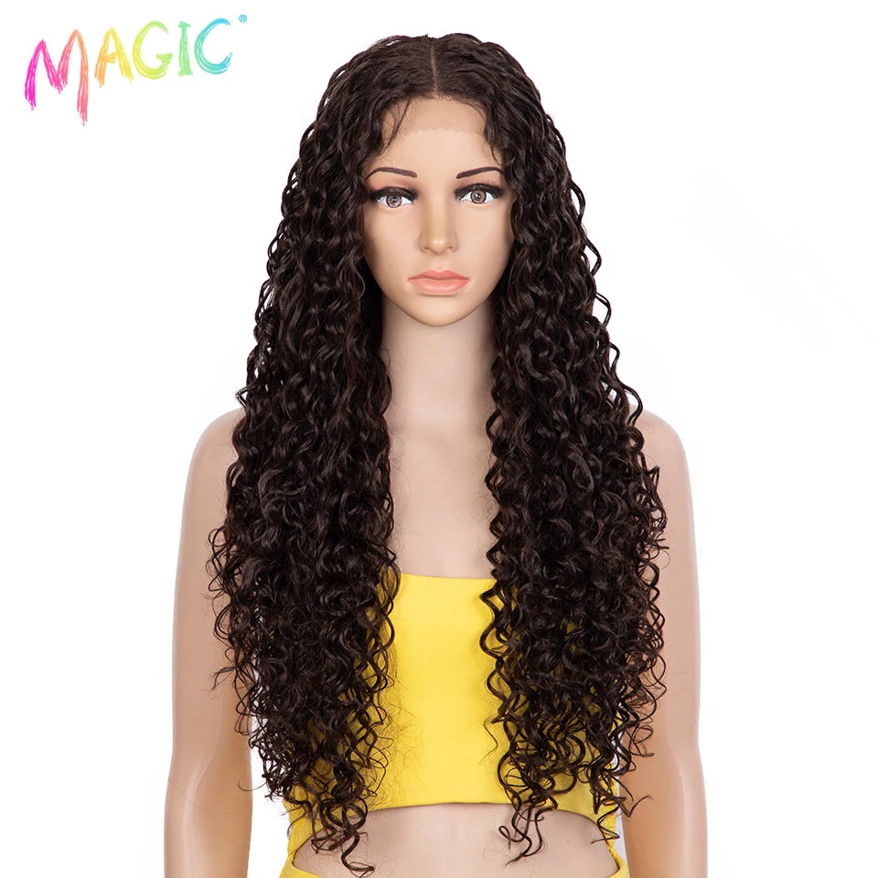 Magic Synthetic Lace Front Wig Baby Hair Red Wig Long Curly Wig 30 Inch Ombre Blonde Ginger Lace Wigs For Black Women Wigs