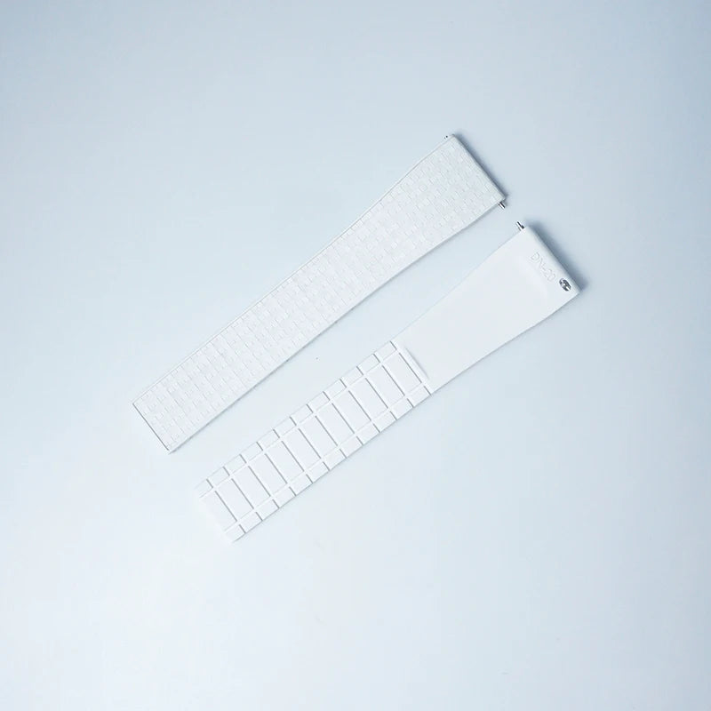 Cut to Size Fluoro Rubber Watch Strap 18/19/20/21/22mm Mosaic FKM Deployment Buckle Universal Flat End Replace Band Bracelet