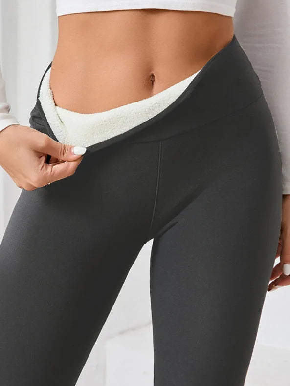Fashionable Women's Warm High Waisted Leggings For Autumn and Winter Elastic and Comfortable Flattering Fit Durable Fabric