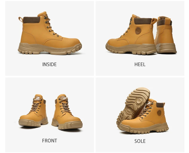 Men Protective Boots Steel Toe Shoes Anti-Smash Anti-Puncture Work Boots Safety Shoes Indestructible Winter Boots Waterproof