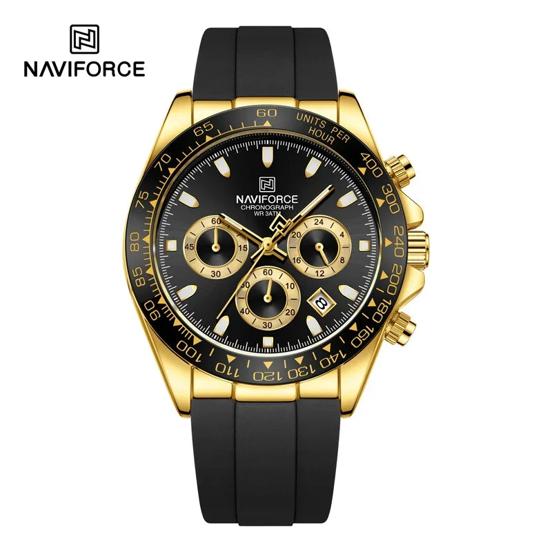NAVIFORCE Fashional Watches For Men Silicone Band Casual Sport Chronograph Luminous Wristwatch Relogio Masculino Male Gift 2025