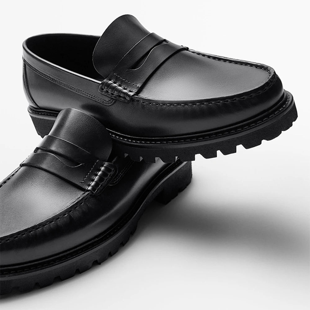 Full Grain Leather Men's Loafer Shoes High Quality Handmade Wear-Resistant Genuine Leather Casual Shoes