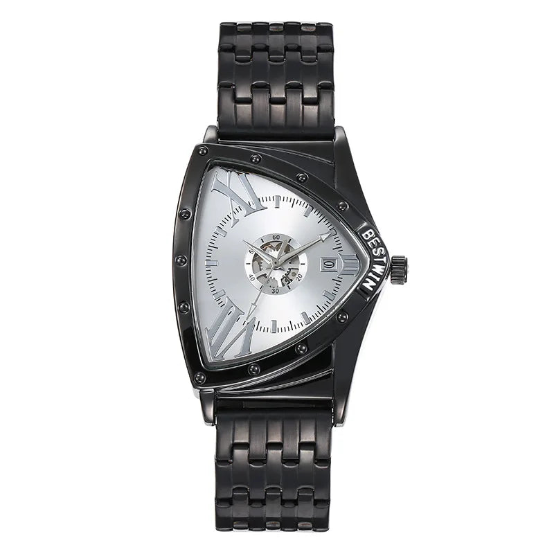 Golden Triangle Men Quartz Watch Unique Design Luxury Watches For Male Clock Sports Waterproof Men Wrist Watches Stainless Steel