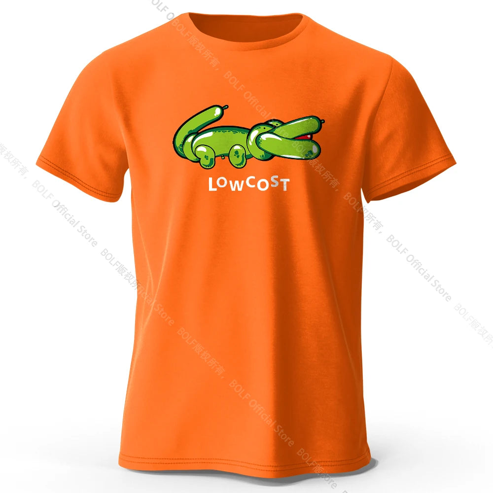 Men's Joke The Lowcost Printed T-Shirt 100% Cotton Oversized Funny Graphic Tees for Women Summer Tops Casual Streetwear