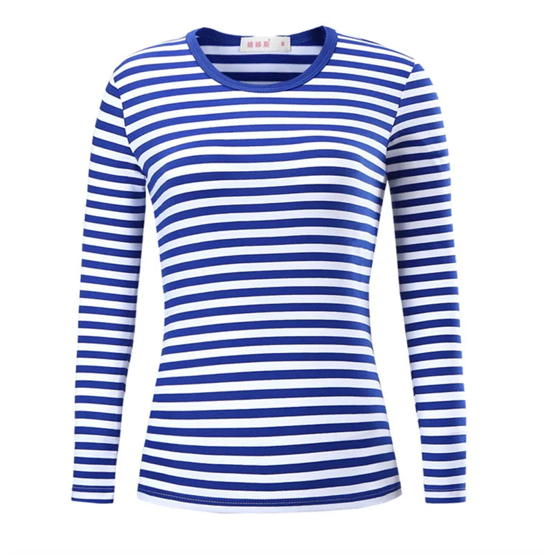 Men's Clothing T-shirts Men's Clothing Harajuku Women's T-shirts Striped Casual Long-sleeved Shirts Fashionable Large-sized Tops