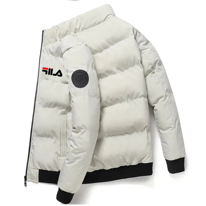 New men's short cotton-padded jacket for autumn and winter 2025, outdoor fashionable stand-up collar jogging men's clothing