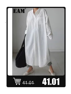 [EAM] High Elastic Waist Black Pleated Long Wide Leg Trousers New Loose Fit Pants Women Fashion Tide Spring Summer 2026 1U320