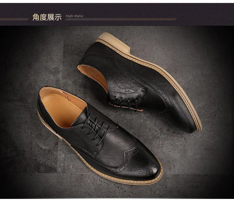 Mens Dress Shoes Breathable Business Formal Oxford Shoes for Wedding Stylist Leather Shoes