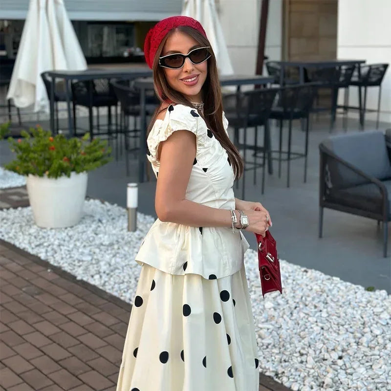 Vintage Polka Dot Backless Tank Tops Sexy Summer Street Chic Slim Deep V Neck Vest Casual Ruffles Sleeveless Tops Woman 2026
