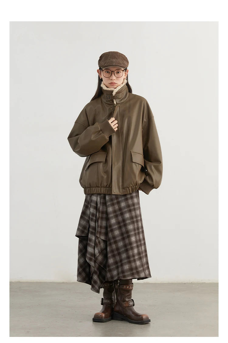 Chic Ven Women Skirt A Line Retro Loose High Waist Plaid Long Autumn Winter 2026