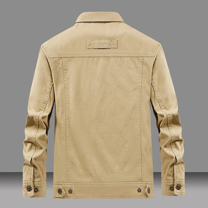 Spring Autumn Men's Cotton Jackets Trendy Men's Fashion Outerwear Windbreaker Coats Men Turn-Down Collar Tactical Jackets 5XL