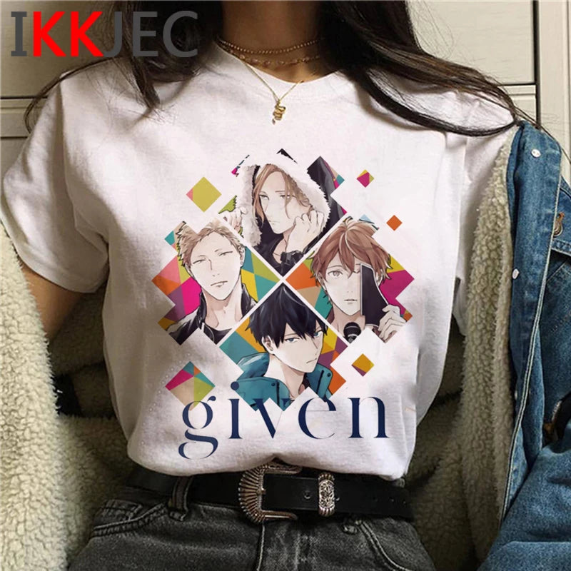 Given T Shirt Anime Sleeve Yaoi Bl Given Given Yaoi Given Anime T-shirt Given Manga Music Mafuyu Tshirt Men Harajuku Tees Male